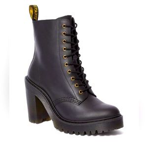 Dr. Martens Kendra Lace-up Boots in Black Sendal Leather W 7 / UK 5